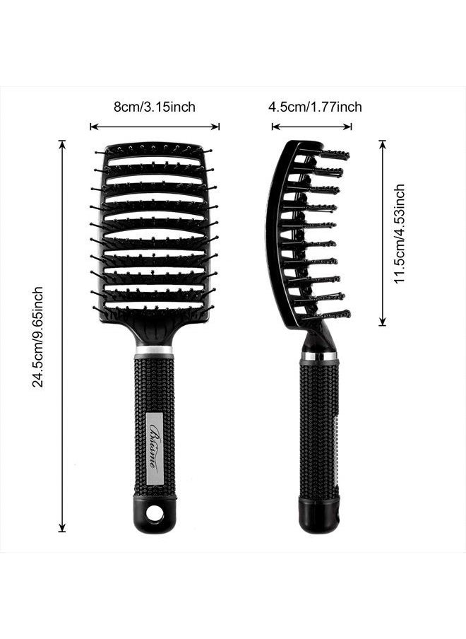 Bsisme - Hair Brush, Curved Vented Brush Faster Blow Drying, Professional Curved Vent Styling Hair Brushes for Women, Men, Paddle Detangling Brush for Wet Dry Curly Thick Straight Hair(White) - Image 1
