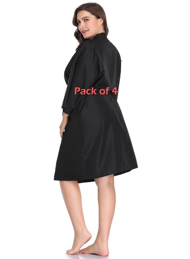 برفهير رداء صالون PERFEHAIR للعملاء، عبوة من 4 قطع، رداء صالون الشعر للعملاء، أسود - Image 5