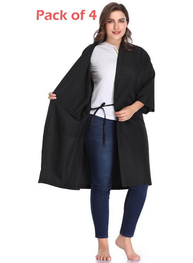 برفهير رداء صالون PERFEHAIR للعملاء، عبوة من 4 قطع، رداء صالون الشعر للعملاء، أسود - Image 4