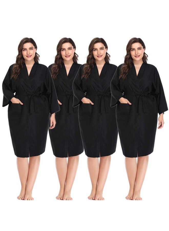 برفهير رداء صالون PERFEHAIR للعملاء، عبوة من 4 قطع، رداء صالون الشعر للعملاء، أسود - Image 1