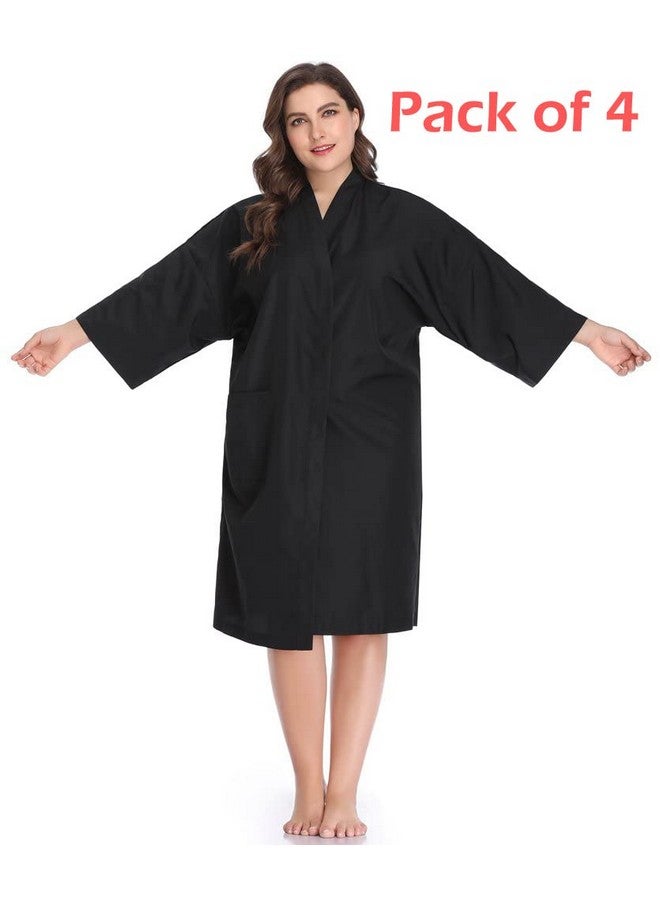برفهير رداء صالون PERFEHAIR للعملاء، عبوة من 4 قطع، رداء صالون الشعر للعملاء، أسود - Image 3