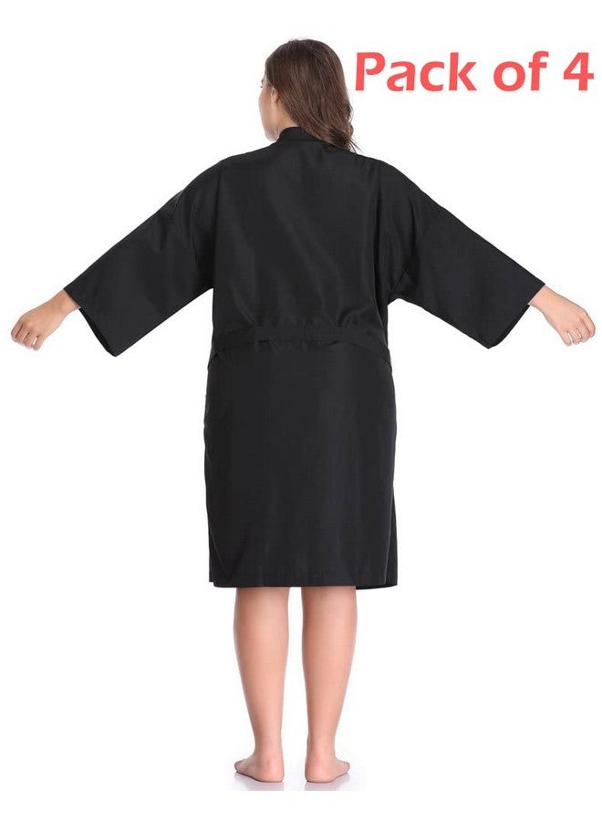 برفهير رداء صالون PERFEHAIR للعملاء، عبوة من 4 قطع، رداء صالون الشعر للعملاء، أسود - Image 2