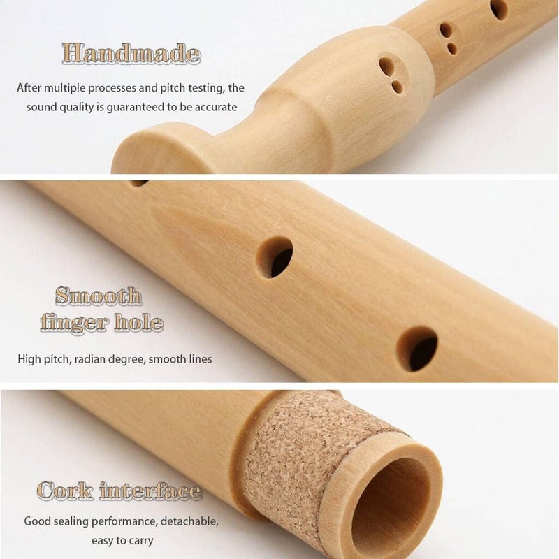 ZRAGEK Music Recorder Instrument, Beginner Adult Baroque Alto Recorder, 8-Hole Wooden Professional Playing Flute Instrument, Storage Bag + Cleaning Stick, Primary Color - Image 5