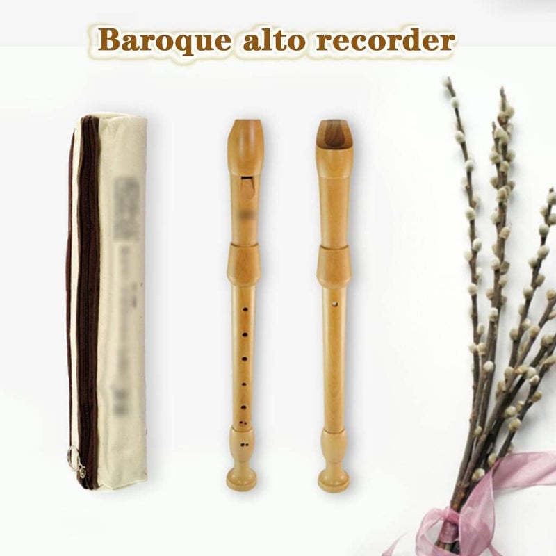 ZRAGEK Music Recorder Instrument, Beginner Adult Baroque Alto Recorder, 8-Hole Wooden Professional Playing Flute Instrument, Storage Bag + Cleaning Stick, Primary Color - Image 2