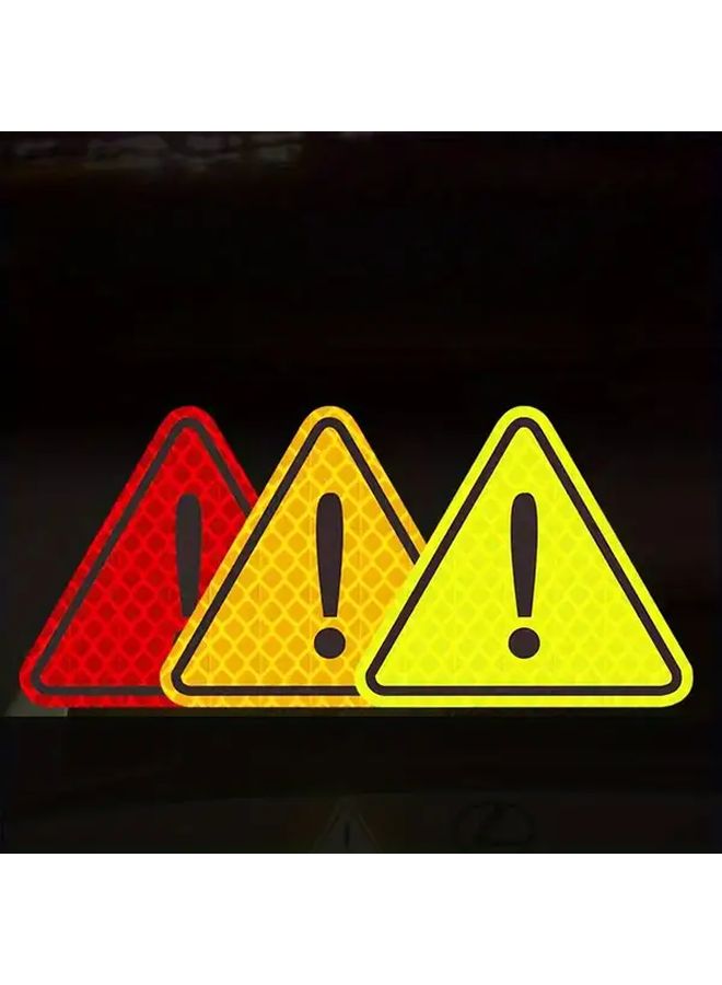 Orange Reflective Triangular Warning Stickers 3 Pack For Car Safety Scratches Blocking Decoration - Image 2