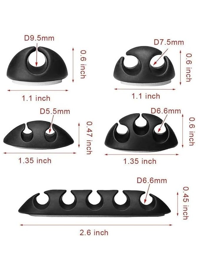 PROMASS 16 Pack Black Wire Holders,Ideal Cable Organizer Wire Keeper for Desk, Nightstand, Phone Charger, Computer, Home, Office, Car (A) - Image 4