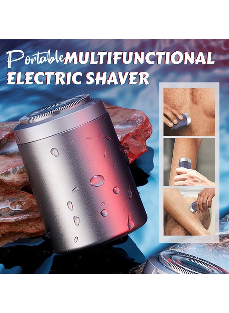 صغيرة الحلاقة الكهربائية, محمولة صغيرة الحلاقة الكهربائية, حجم الجيب MiniElectricShaver للرجال, USB قابل لإعادة الشحن مقاوم للماء الحلاقة الكهربائية لحية الحلاقة للسيارة, المكتب, رحلة العمل (الفضة) - Image 5