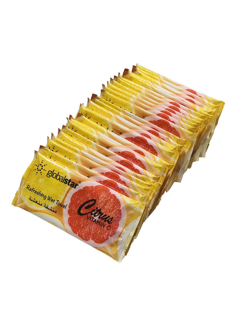 globalstar Globalstar Refreshing Wet Towel Citrus 25pc RT07  - Image 1