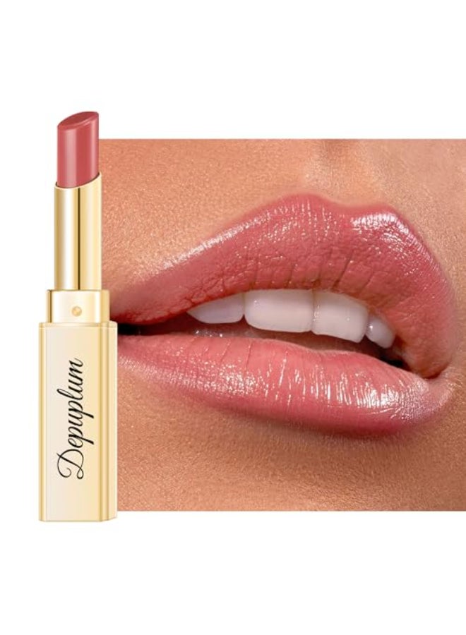 Depuplum Nude Pink Lipstick for Women Hydrate Cream Lipstick Moisture Lip Gloss SheerMedium Coverage Shine Tinted Lip Balm for Dry Lips DM95 Nude Pink - Image 1