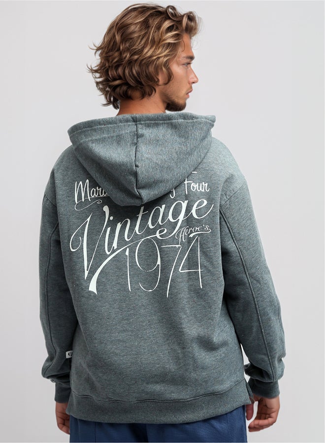 RAVIN Heather Grey Long Sleeves Regular Zipped Sweatshirt - Image 3