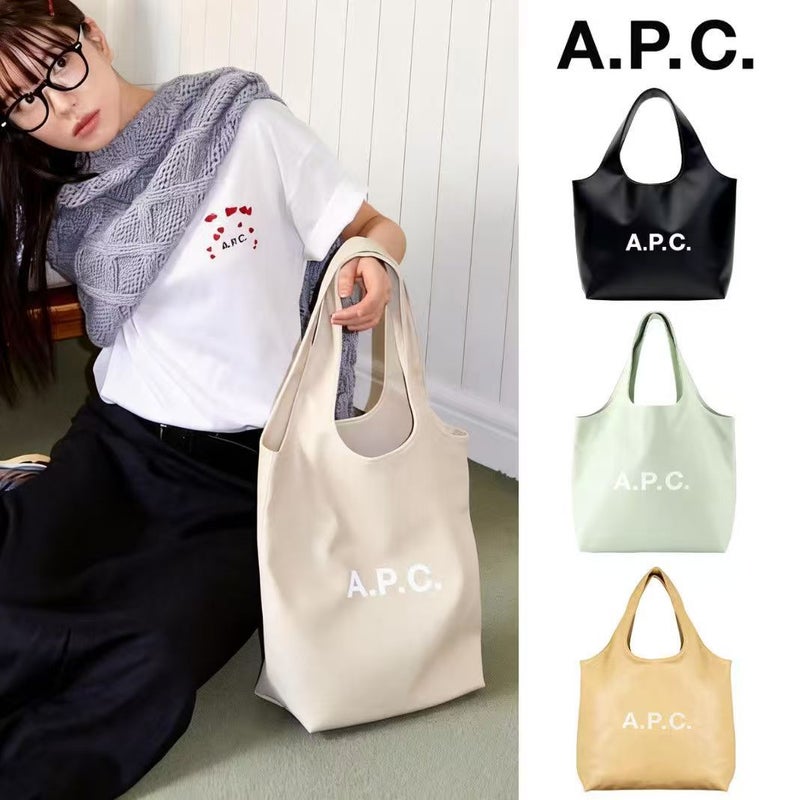 PU Leather Tote Bag with Logo Print - Image 1