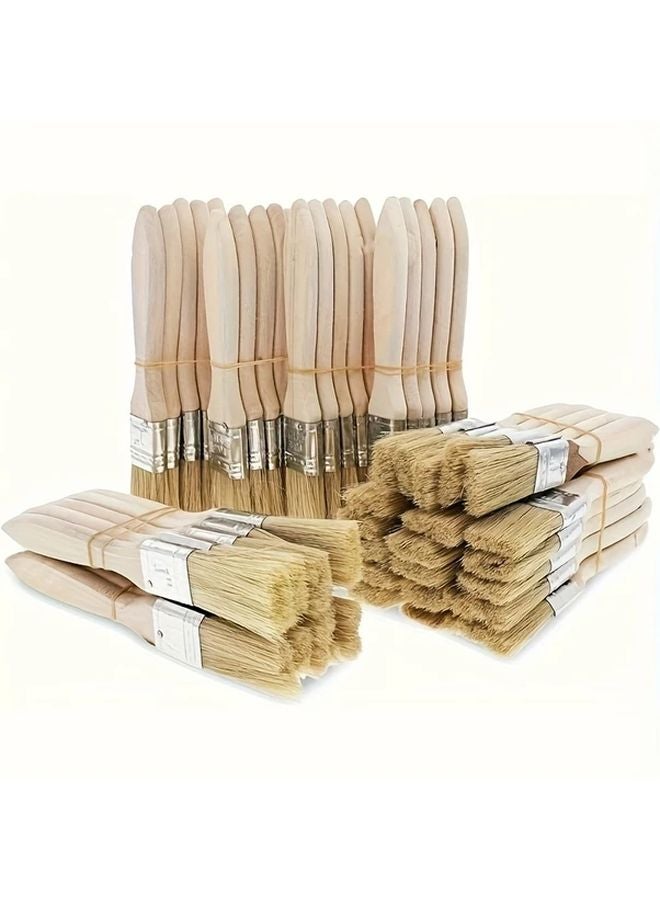 6pcs Natural Wood Bristle Brushes for Painting Crafts Plastering Glue Home Decor - Image 2