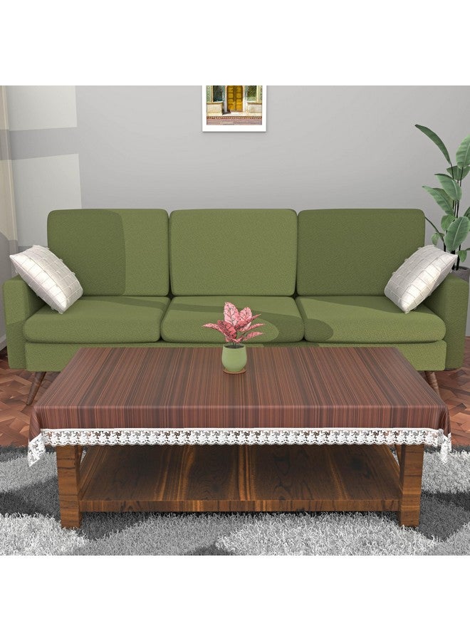 Kuber Industries Wooden Design & Water Proof 4 Seater Center Table Cover (Dark Brown) Polyvinyl Chloride (PVC),Rectangular,Pack of 1 - Image 2