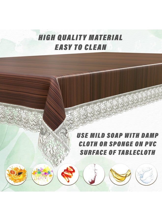 Kuber Industries Wooden Design & Water Proof 4 Seater Center Table Cover (Dark Brown) Polyvinyl Chloride (PVC),Rectangular,Pack of 1 - Image 5