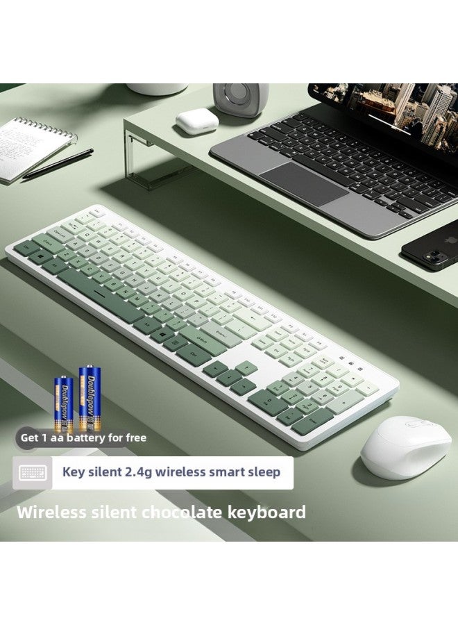 Silent Keyboard And Mouse Set Wireless USB Punk Game Computer Notebook Wireless Girls Office Silent 
