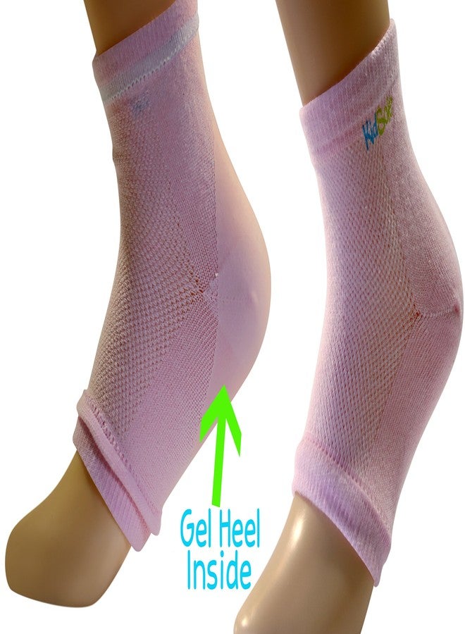KidSole RX Gel Sports Sock for Kids with heel sensitivity from Severs Disease, Plantar Fasciitis. US Kid's Sizes 2-7 (Pink) - Image 2