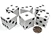 Koplow Games مجموعة من 6 نرد D6 25مم كبير غير شفاف ضخم أبيض مع نقاط سوداء من Koplow Games - Image 4