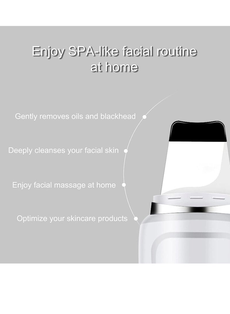 general Facial Skin Scrubber Spatula, 4 Modes Pore Cleaner Blackhead Remover Tools for Deep Cleaning-White  - Image 4