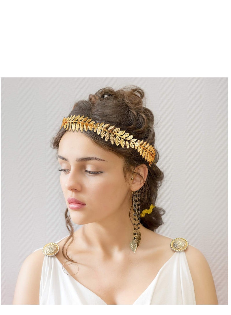 KASTWAVE Head Wreath Crown Headdress, 6 Pieces Greek Roman Laurel Leaf, Roman Leaf Headband Tiara Headwear  - Image 5
