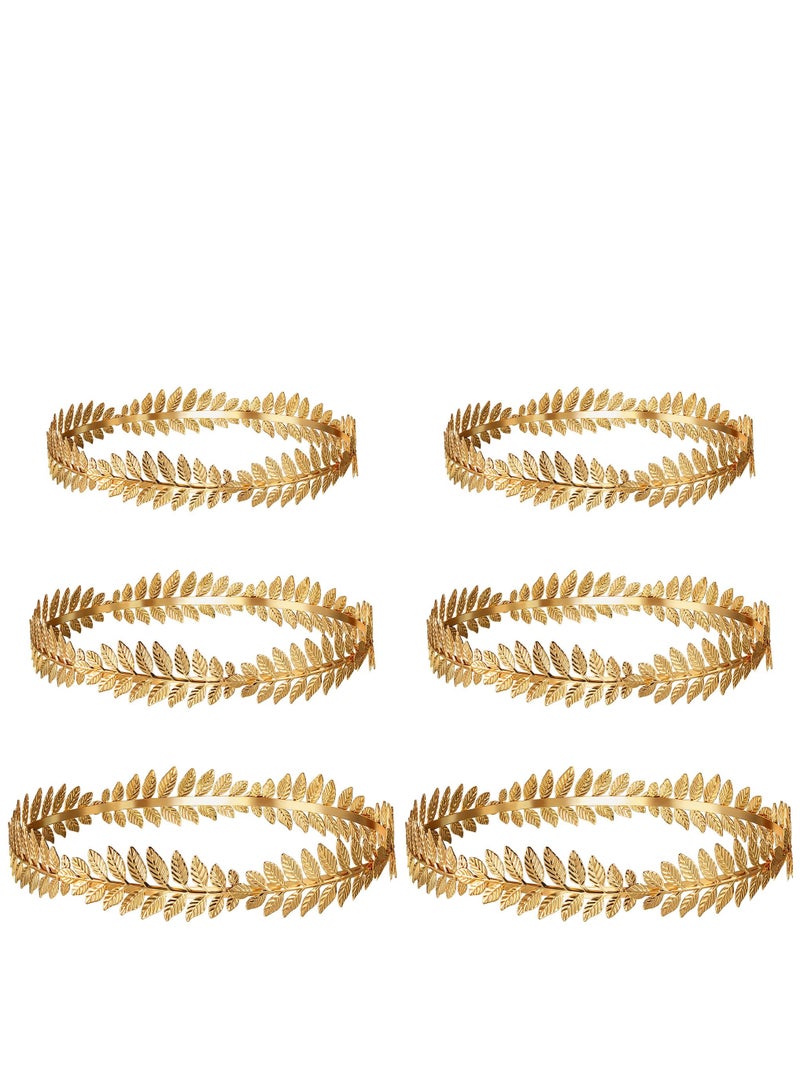 KASTWAVE Head Wreath Crown Headdress, 6 Pieces Greek Roman Laurel Leaf, Roman Leaf Headband Tiara Headwear  - Image 1