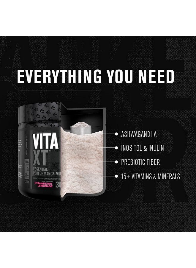 Jacked Factory Vita XT Performance Vitamin Powder - Daily Multivitamin Powder for Men with KSM-66 Ashwagandha, Prebiotic Fiber, Vitamin A, C, D, K, B6, B12, & More - Strawberry Lemonade, 30Sv - Image 5