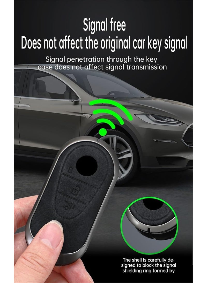 NOSKIN 3 Buttons Remote Key Fob Cover with Keychain Compatible with Mercedes Benz 2020-2024 C E S M CLS CLK G Class, SL Class 2022 Smart Key Shell Case Key Protection Cover Car (Brown) - Image 4
