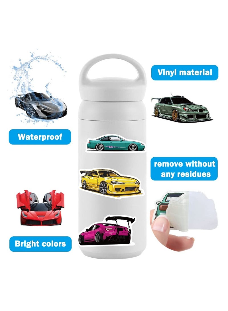 KASTWAVE 50 قطعة ملصقات سيارات سباق للأطفال، ملصقات سيارات رياضية من الفينيل مقاومة للماء لزجاجات المياه واللابتوب والجيتار والسكيت بورد والخوذة ودفتر القصاصات، هدايا ملصقات سيارات للأطفال والمراهقين والبالغين - Image 2