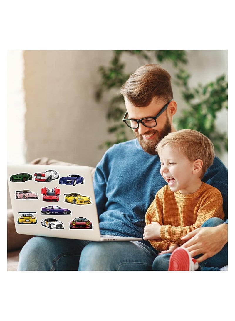 KASTWAVE 50 قطعة ملصقات سيارات سباق للأطفال، ملصقات سيارات رياضية من الفينيل مقاومة للماء لزجاجات المياه واللابتوب والجيتار والسكيت بورد والخوذة ودفتر القصاصات، هدايا ملصقات سيارات للأطفال والمراهقين والبالغين - Image 4