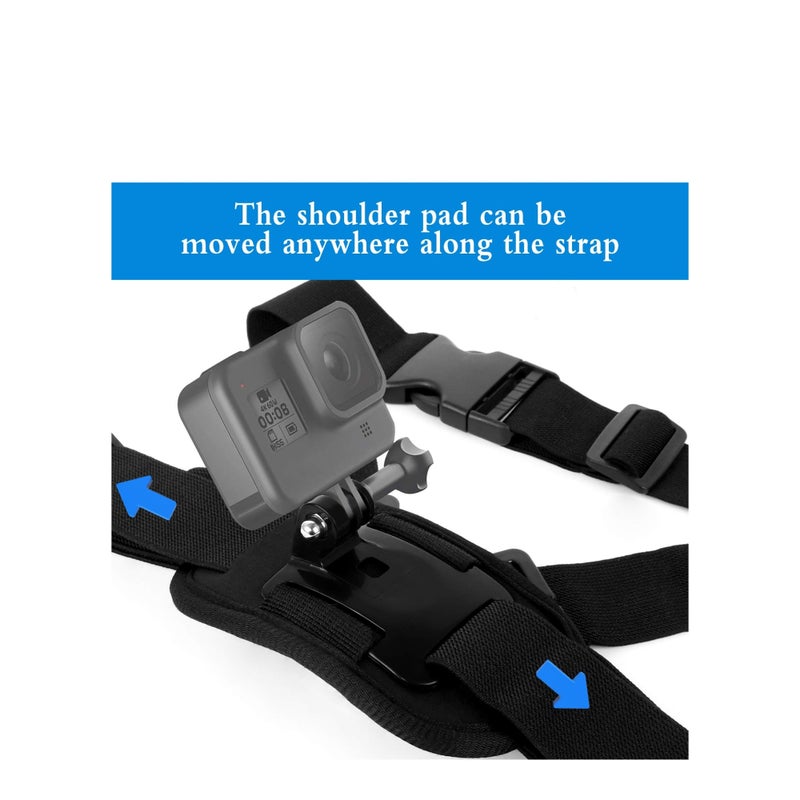 SOLARAE 2 Pack Camera Chest Mount Strap Harness for Action Camera Adjustable Cell Phone Chest Mount Strap with Sports Camera Installation Bracket kit - Image 5
