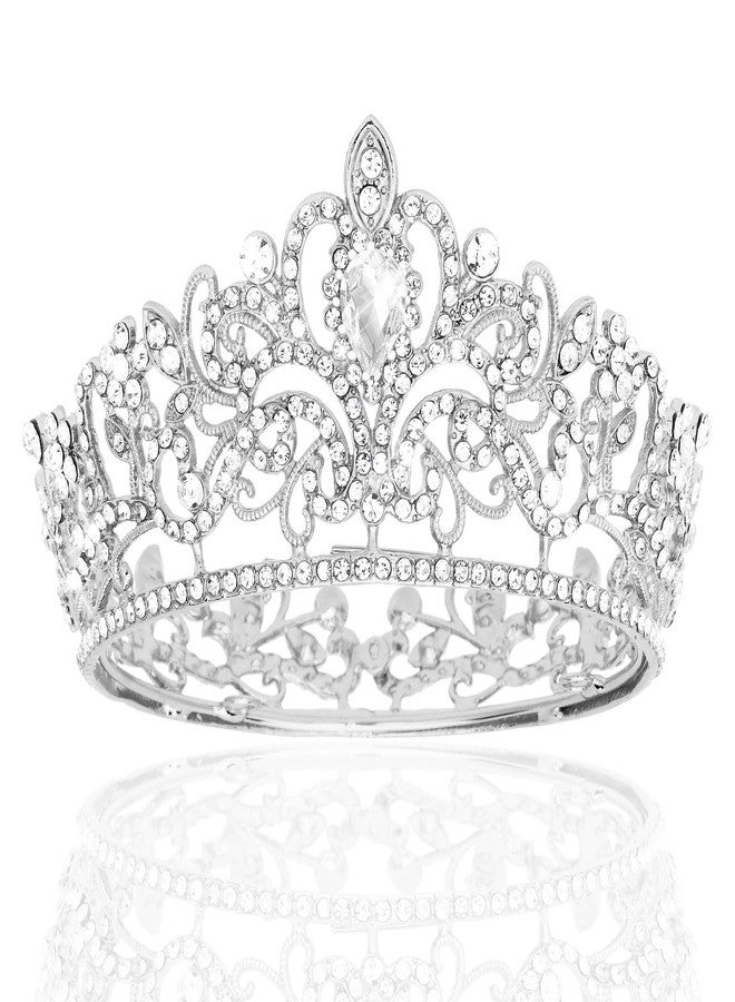 CIEHER Silver Small Tiara Cake Topper Mini Crown Princess Tiara Birthday Crown Wedding Cake Decoration for Wedding Birthday Party Cake - Image 1