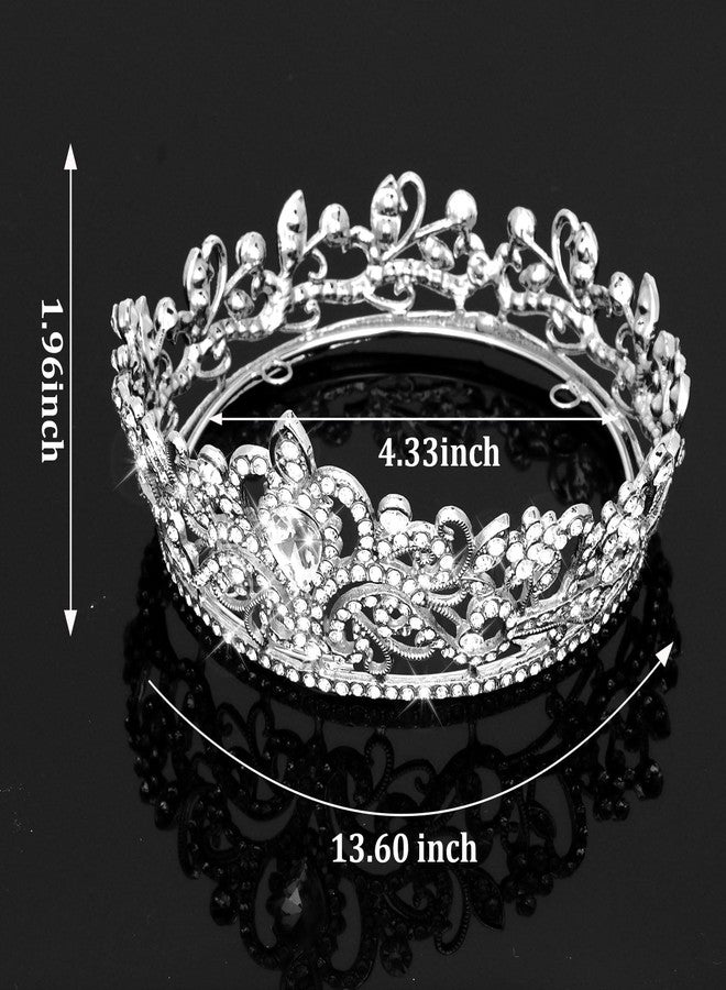 CIEHER Silver Small Tiara Cake Topper Mini Crown Princess Tiara Birthday Crown Wedding Cake Decoration for Wedding Birthday Party Cake - Image 4