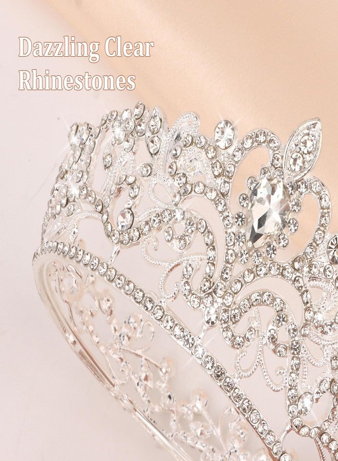 CIEHER Silver Small Tiara Cake Topper Mini Crown Princess Tiara Birthday Crown Wedding Cake Decoration for Wedding Birthday Party Cake - Image 3