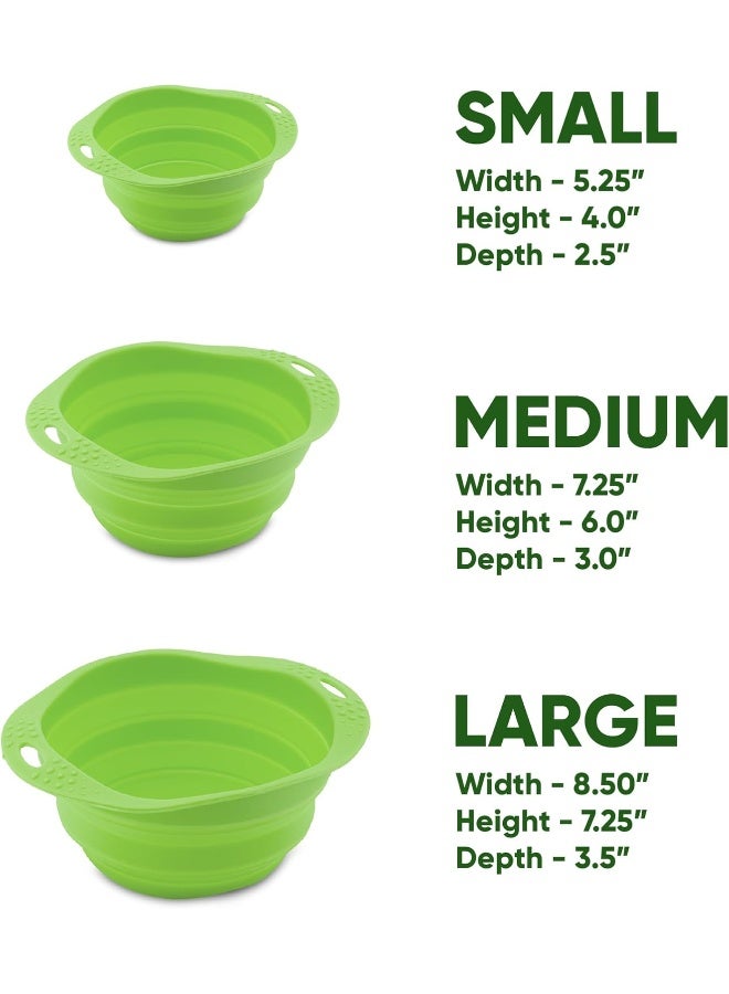 BECO وعاء بيسكو للسفر - وعاء طعام وماء سيليكون قابل للطي للكلاب - صغير - أخضر - Image 3