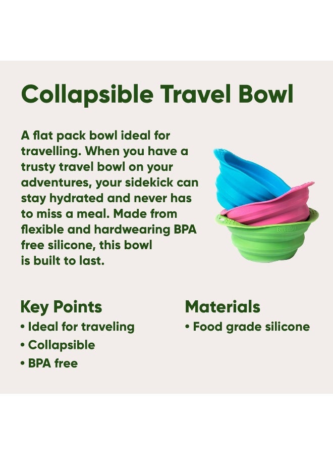 BECO وعاء بيسكو للسفر - وعاء طعام وماء سيليكون قابل للطي للكلاب - صغير - أخضر - Image 5