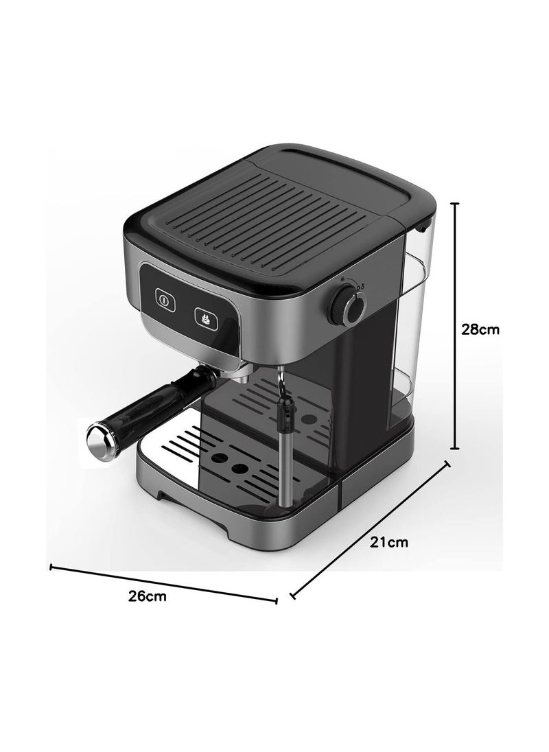 Biolomix - Biolomix 1200W 20 Bar Espresso Coffee Machine Instant Preheat Coffee Maker With Milk Frother Cafetera Cappuccino Hot Water Steam, black, CM6868 - Image 1