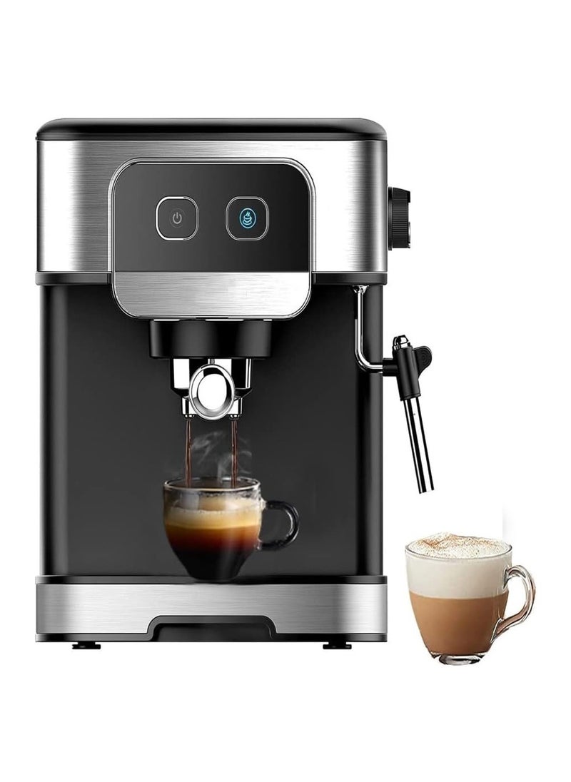 Biolomix - Biolomix 1200W 20 Bar Espresso Coffee Machine Instant Preheat Coffee Maker With Milk Frother Cafetera Cappuccino Hot Water Steam, black, CM6868 - Image 1