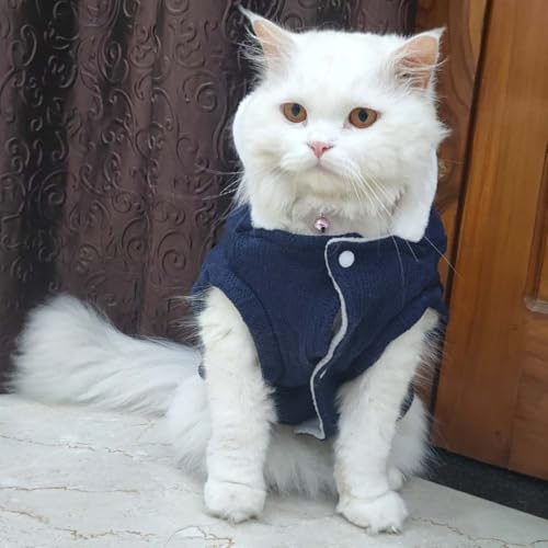 Lulala Dog Hoodie Sweater Coat only for Small Dog & Cat Fleece Lined Winter Jacket Hoodie Cardigan Warm Puppy Clothes (Dark Blue-6 Inch) - Image 5