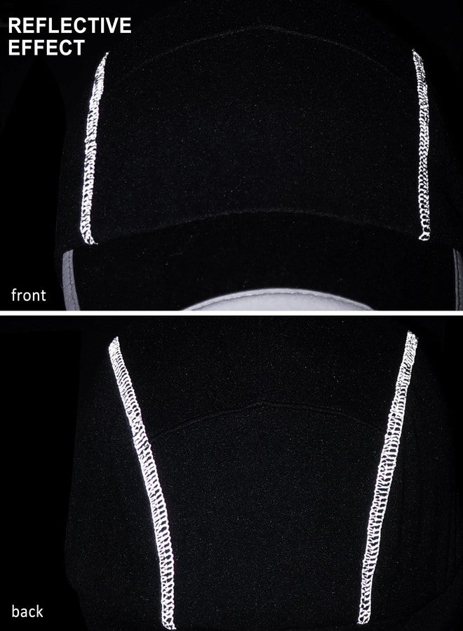 جادمكيندز قبعة بيسبول من الصوف من GADIEMKENSD مع غطاء أذن قابل للطي، عاكسة للضوء، مناسبة للجري في الشتاء، للرجال والنساء، مع غطاء للأذنين، مثالية للأنشطة الخارجية مثل الصيد والمشي لمسافات طويلة والجولف والتزلج على الجليد، لون أسود، للجنسين - Image 5