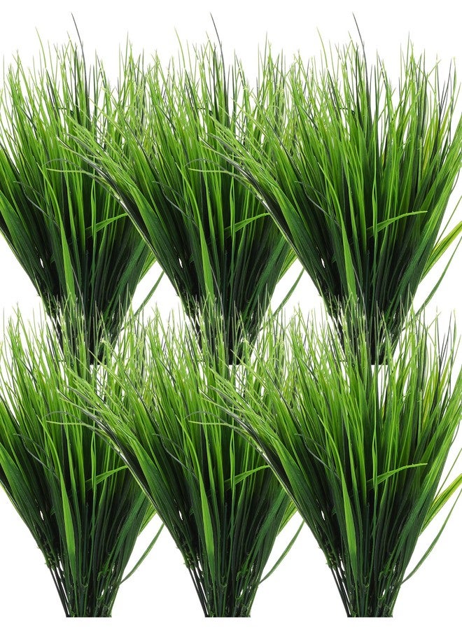 AojSup 40 Bundles Artificial Grass Plants for Outdoors, UV Resistant Fake Grass Plant Decor, Faux Grasses for Outdoor Planters, Polyethylene Fake Ornamental Grasses for Garden/Porch/Window Box - Image 1