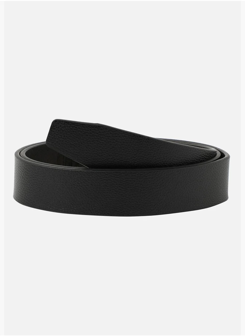 French Accent Textured Formal PU Leather Belt without Buckle For Men
