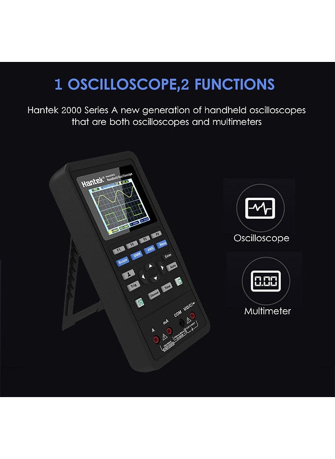 Generic - Hantek 2 in 1 Handheld Digital Oscilloscope + Multimeter Dual-channel 2 Channels USB Scopemeter Portable Scope Meter 40MHz Bandwidth 250MSa/s Sample Rate 2C42 TFT LCD Display Test Meter - Image 1