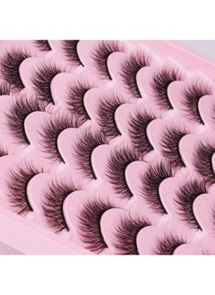 Zegaine Lashes Natural Look Wispy Fasle Eyelashes 12mm Short Faux Mink Eyelashes Cat Eye Fluffy Strip Lashes Pack by Zegaine 16 Pairs  - Image 3