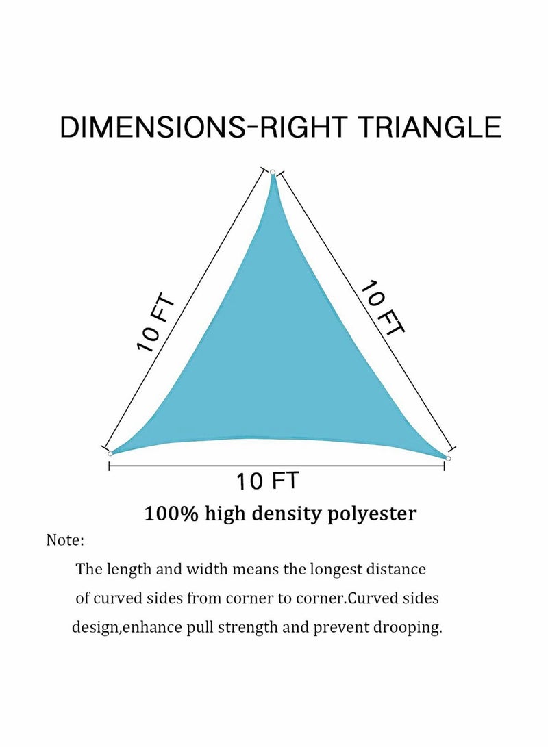 Outdoor Waterproof Sun Shade Sail Canopy Triangle UV Block for Patio and Garden,Backyard Lawn (118"X118"X118", Lake Blue) - Image 2