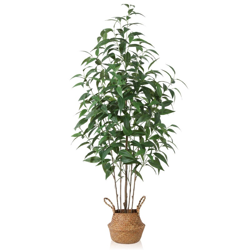 Ferrgoal Artificial Eucalyptus Tree,5Ft Tree Fake Plant in Pot for Home and Office Decor,Potted Faux Plants Tall Artificial Trees for Indoor - Image 1