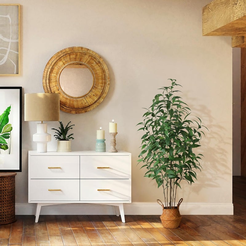 Ferrgoal Artificial Eucalyptus Tree,5Ft Tree Fake Plant in Pot for Home and Office Decor,Potted Faux Plants Tall Artificial Trees for Indoor - Image 5