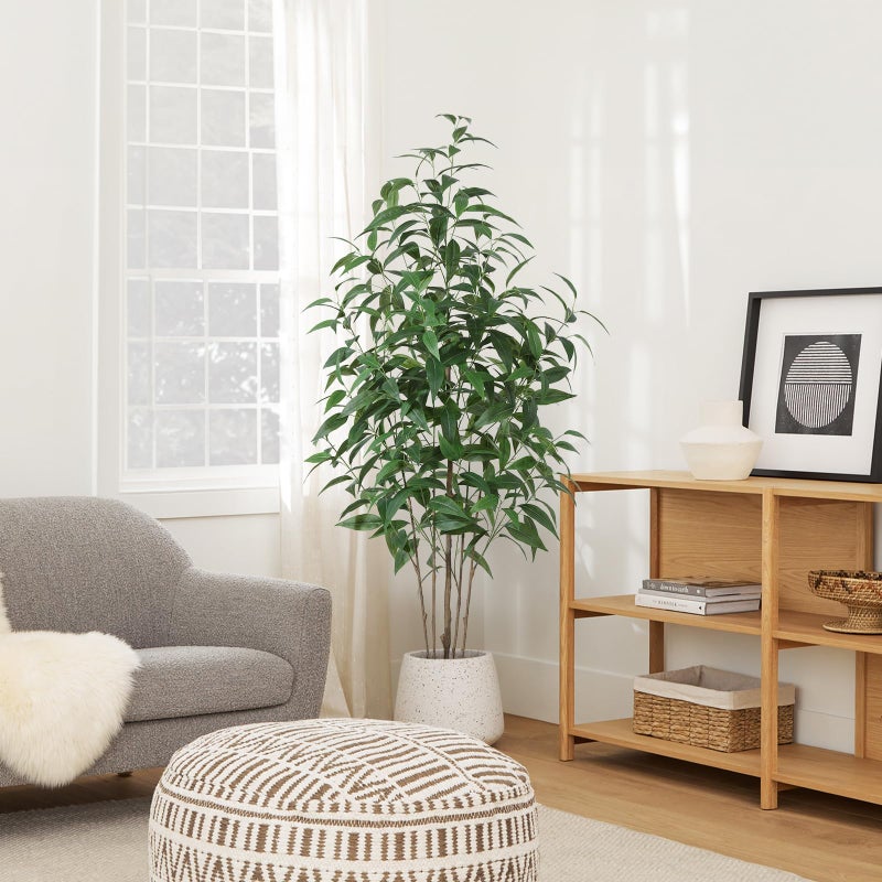 Ferrgoal Artificial Eucalyptus Tree,5Ft Tree Fake Plant in Pot for Home and Office Decor,Potted Faux Plants Tall Artificial Trees for Indoor - Image 4