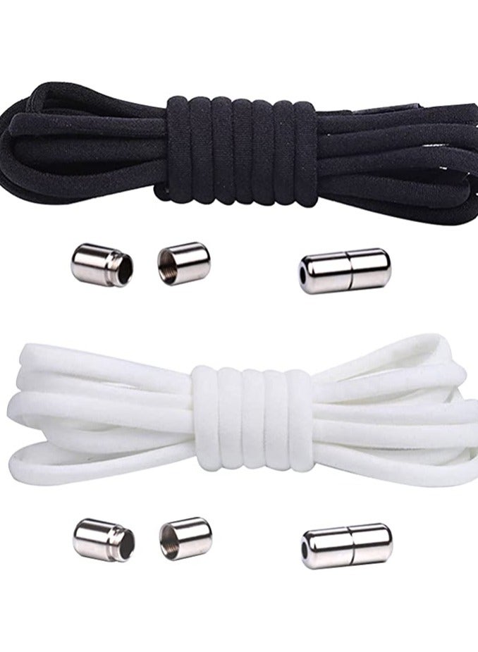 amazing.EGP Maridergo 2 Pairs No Tie Elastic Shoelaces Adjustable Elastic Running Shoe Laces Tieless Laces with Metal Buckles for Kids Adults, One Size - Image 1