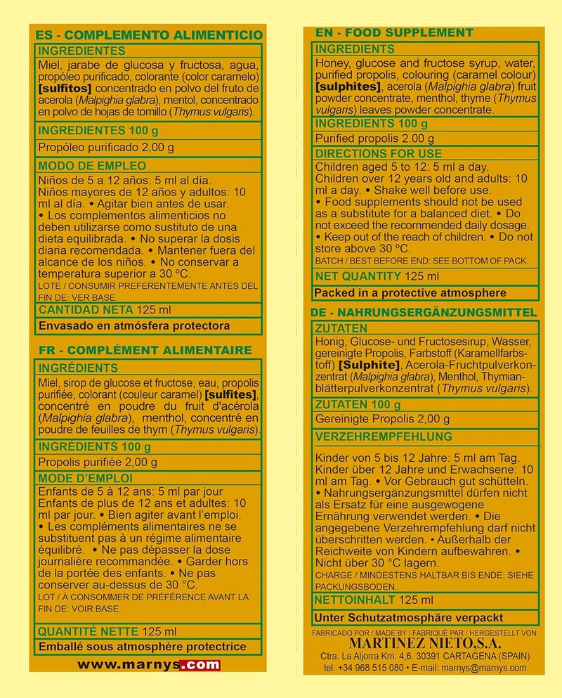 Marnys Propolsaft Syrup 125ml - Image 2