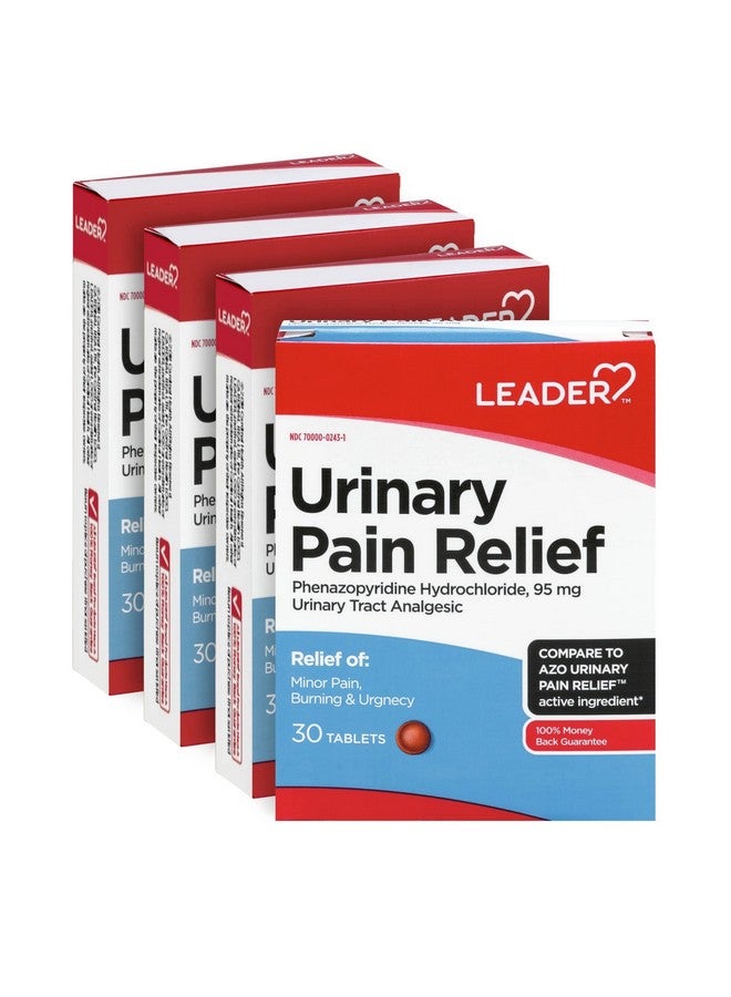 ليدر لتسكين آلام المسالك البولية بأقصى قوة، تسكين سريع لآلام التهاب المسالك البولية، والحرقان والإلحاح، وتسكين عدوى المسالك البولية، فينازوبيريدين هيدروكلوريد 95 مجم، 30 قرصًا، عبوة من 4 أقراص - Image 1