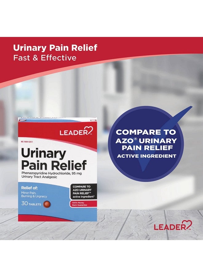 ليدر لتسكين آلام المسالك البولية بأقصى قوة، تسكين سريع لآلام التهاب المسالك البولية، والحرقان والإلحاح، وتسكين عدوى المسالك البولية، فينازوبيريدين هيدروكلوريد 95 مجم، 30 قرصًا، عبوة من 4 أقراص - Image 2